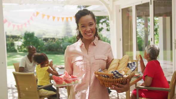 Portrait of an African American woman spending time in garden