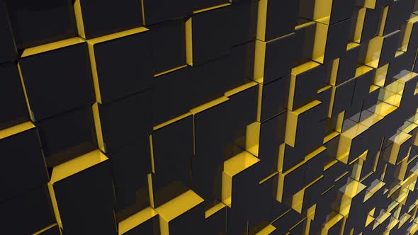 Modern Colorful Yellow Cubes Background