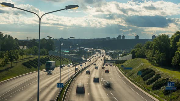 Evening traffic on the highway