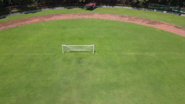 Aerial view of stadium seat in Indonesia with running track