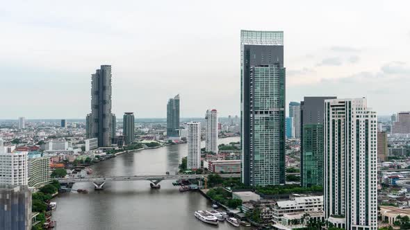 Time Lapse Cityscape and Highrise Buildings in Metropolis City Center