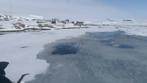 Antarctica Vernadsky Polar Station Aerial View