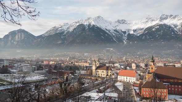 Timelapse of the cityscape of Innsbruck