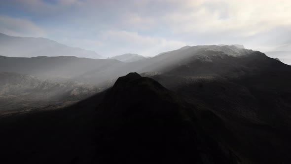 Stone Field in Dense Fog in Highlands