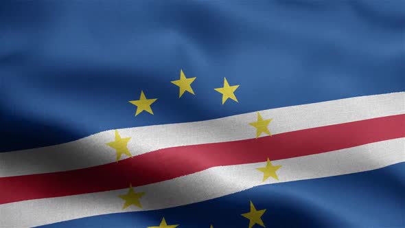 Cape Verde Flag Seamless Closeup Waving Animation