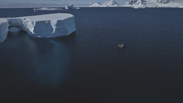 Tabular Ice Piece Arctic Ocean Aerial Drone View