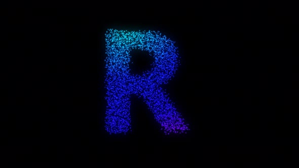 R Letter Gradient With Particles