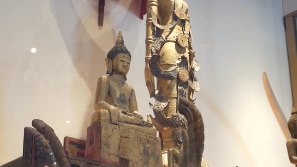 Ancient Buddha Statue Located in Nan National Museum, Nan Province Thailand