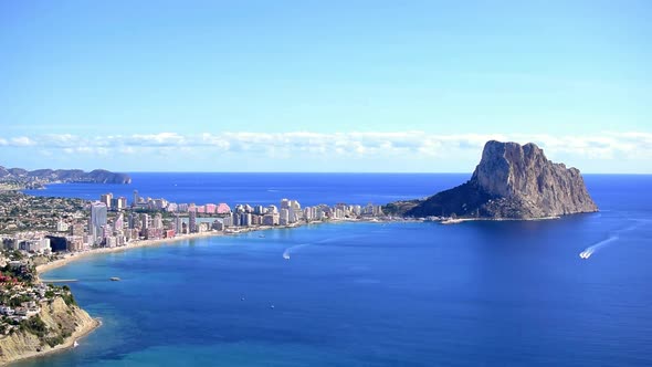 Time-lapse of Calpe coast and Penon of Ifach in the south of Spain