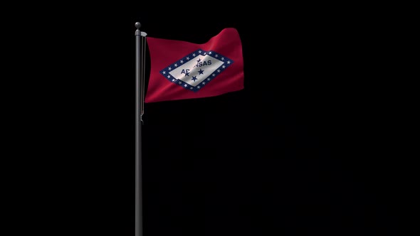 Arkansas State Flag, 2K Prores 4444 Footage With Alpha