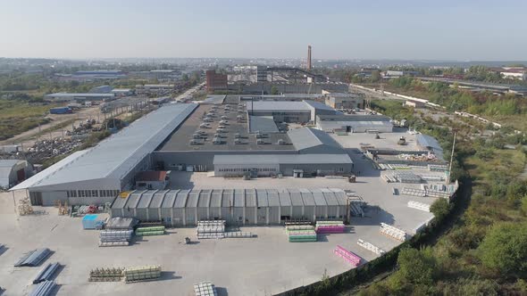 Aerial view of a window factory