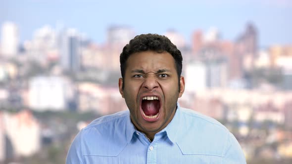 Portrait of Angry Fury Young Man