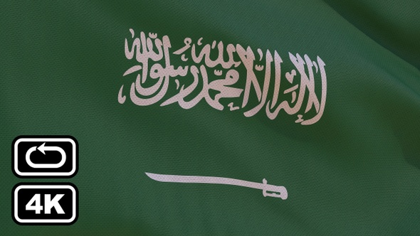 Saudi Arabia Flag 4K Seamless Loop