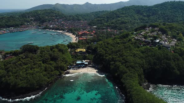 Beautiful Beach on an Island Near the Port in Summer