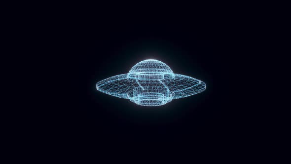 Flying Saucer Hologram Rotating Hd