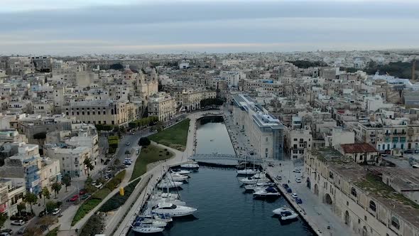 Hyperlapse Aerial shot over Marina and old city 2