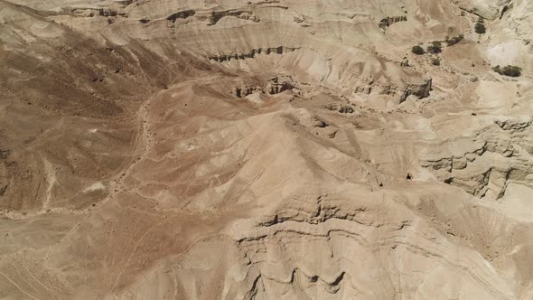 Aerial shot of arid hills