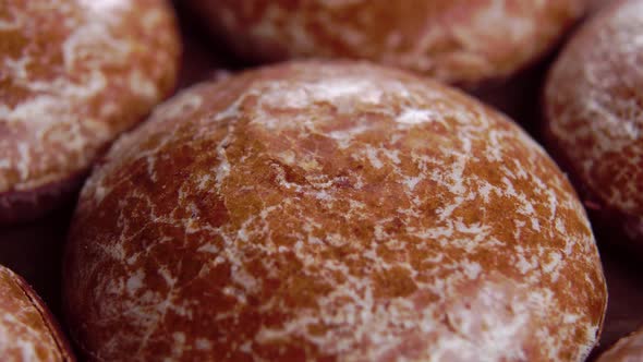 Chocolate gingerbread cookies with a textured surface. Macro