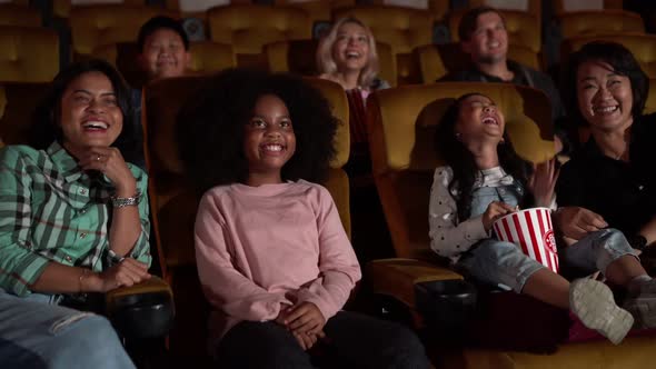 People Audience Watching Movie in Cinema Theater