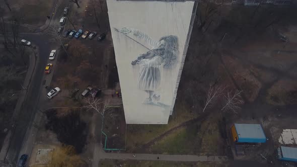 Mural "Girl with a violin".