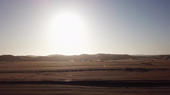 Sand Dunes Aerial at Sunset