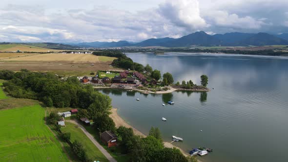 Aerial view of the recreation center Liptovska Mara in Slovakia
