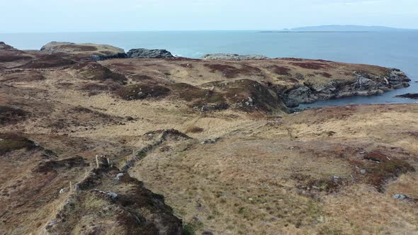 Aerial View of the Coastline at Dawros in County Donegal  Ireland