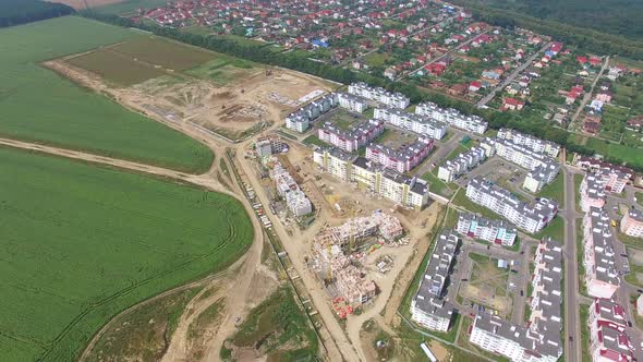 Process of Building Modern Buildings in the New Part of the City