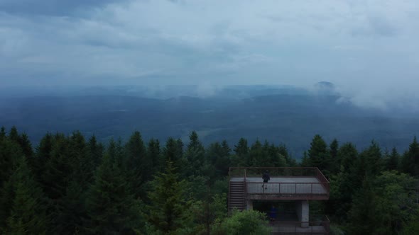 Seneca Creek Valley and Spruce Knob Lookout Tower -West Virginia - Aerial