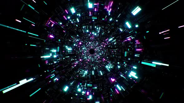 Sci Fi Technology Particles Tunnel Loop 4K 01