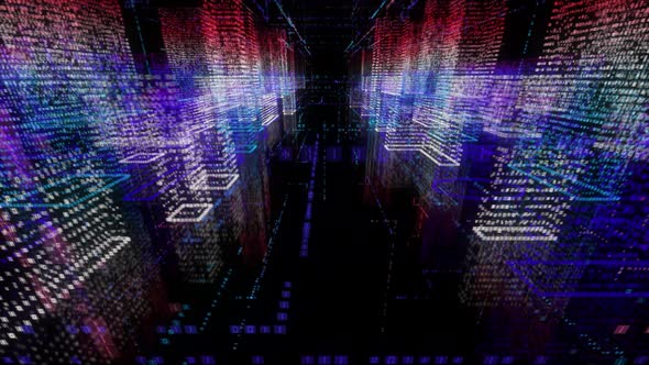 Seamless Loop Abstract Hologram 3D Smart City alt