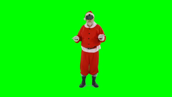 Santa claus using virtual glasses