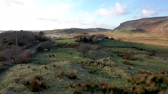 Aerial View of Glencolumbkille in County Donegal Republic of Irleand