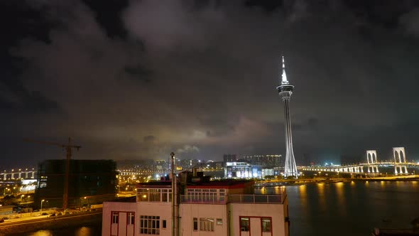 Macau city timelapse at night