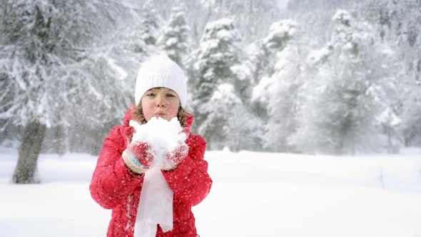 Happy Child Having Fun in Winter