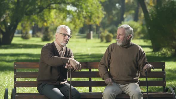 Elderly Friends Condemning Young Female Outfit