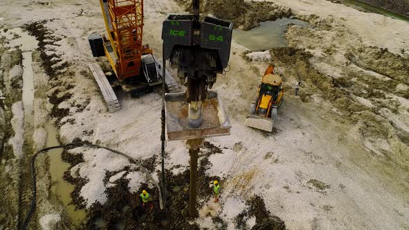 Drilling Machine at Construction Site