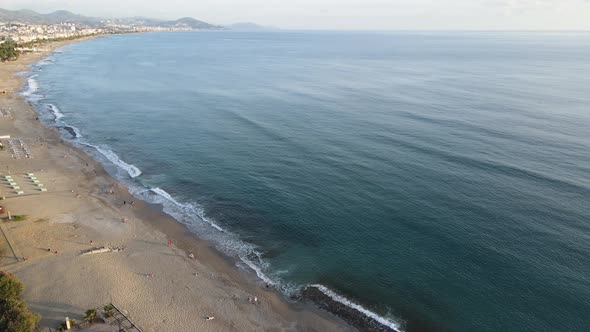 Aerial View Alanya Turkey  Resort Town Seashore