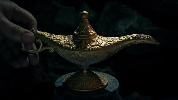 Magic Lamp Is Picked Up In Cave