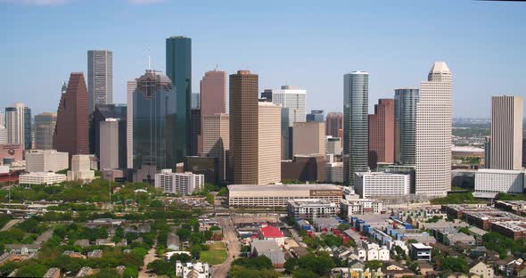 Aerial of the downtown Houston