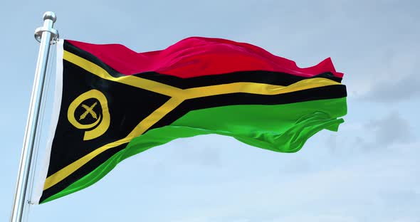 Vanuatu Flag Waving Loop  4 k