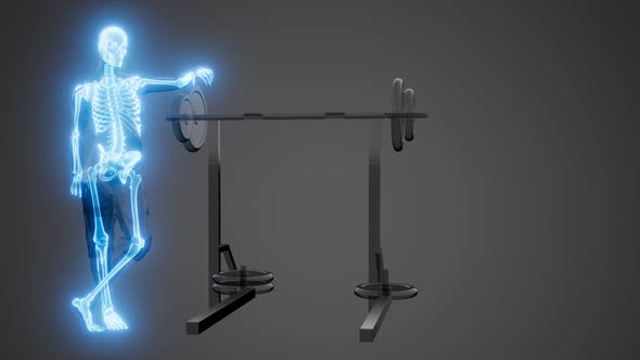 Man in Gym Room with Visible Bones alt