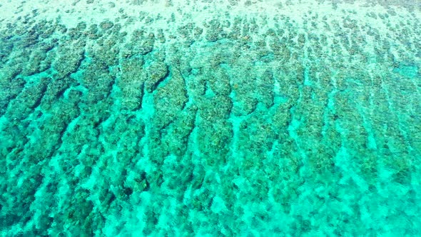 beautiful fringing coral reef southern Japan, Amami Oshima Island. Turquoise crystal clear sea water