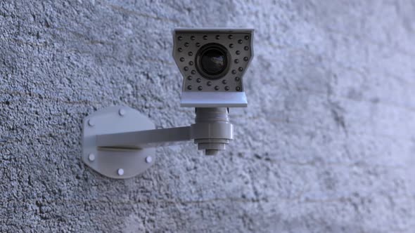 Surveillance Camera On The Wall Loop