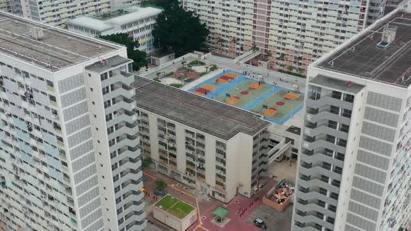 Top view of Hong Kong residential district, choi hung estate