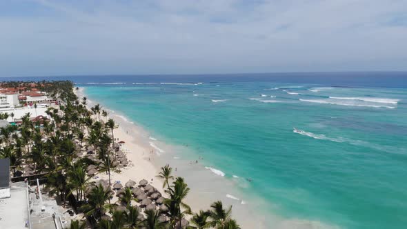 Gorgeous View on Atlantic Ocean on the Shore of Dominican Republic Blue Water