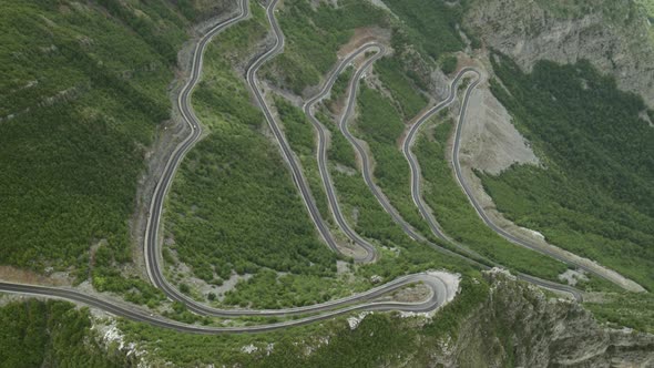 Deep Canyon Serpentine in Albanian Alps Near Rrapsh