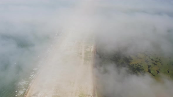 Aerial View of the Beach on the Sand Spit