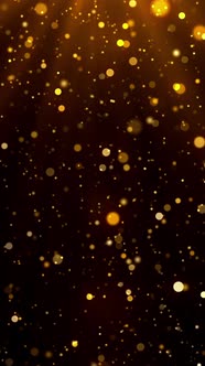 Holiday mobile animation with flying golden sparkles
