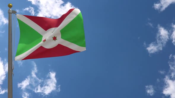 Burundi Flag On Flagpole